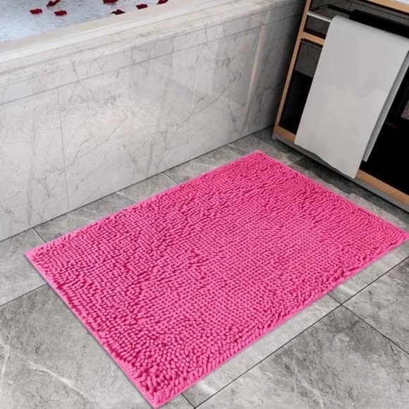 Catalina Home Chenille Bath Mat 24 x 36 in (Hot Pink) 100% Polyester - Picture 1 of 4
